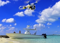 DJI drone on an island in the Bahamas